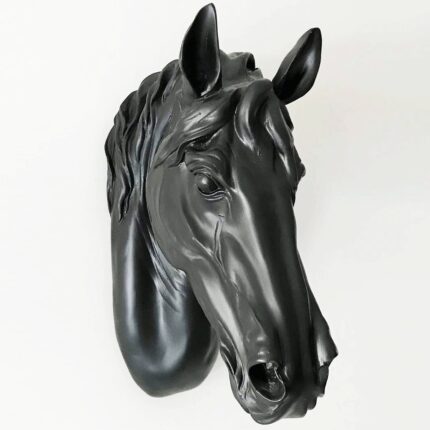 Black Horse Sculpture – Matte Black Animal Sculpture for Modern Home Decor | Lume Art Gallery