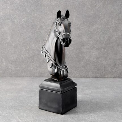 Dazzling Dressage Horse Sculpture with Silver Accents