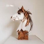 Pegasus Pride Horse Sculpture – Crackled White Finish with Bronze & Silver Metallic Accents | Modern Animal Sculpture for Sale | Lume Art Gallery
