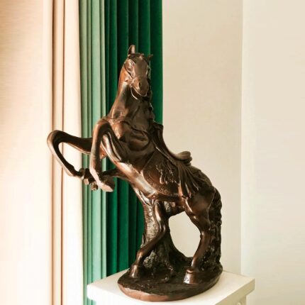 Brown Horse Sculpture-tone polyresin horse sculpture with detailed patina finish – premium animal sculpture for sale at Lume Art Gallery
