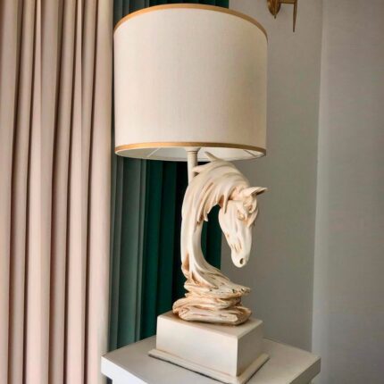 The Mare Horse Lamp — sculptural horse lamp and animal lamp table light, 21 inches tall, for modern living room or entryway