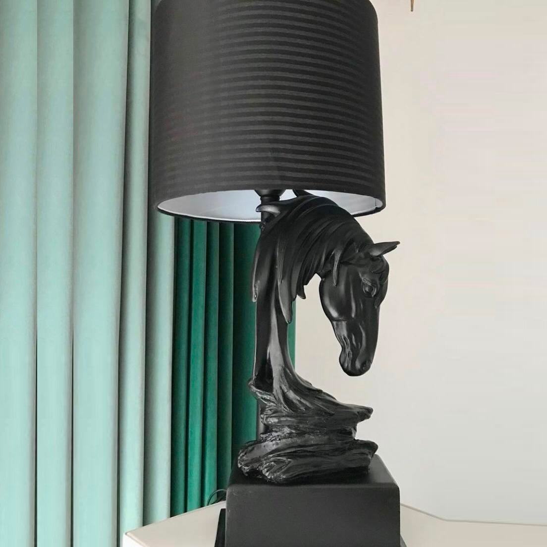 Equine Radiance Horse Lamp — black metal sculptural animal lamp and table lamp for entryway and modern living room decor | Lume Art Gallery Equine Radiance Horse Lamp — black metal sculptural animal lamp and table lamp for entryway and modern living room decor | Lume Art Gallery