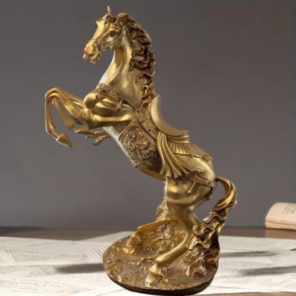 Golden Horse Sculpture — premium art animal sculpture for home décor | Lume Art Gallery