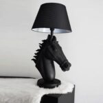Lustrous Horse Lamp — equestrian animal lamp with polished metallic finish for entryway and living room decor