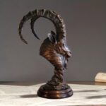 Himalayan Ibex Sculpture in a matte finish — a premium animal sculpture and art sculpture for home decor, available at Lume Art Gallery