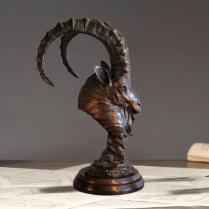 Himalayan Ibex Sculpture in a matte finish — a premium animal sculpture and art sculpture for home decor, available at Lume Art Gallery