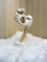 ETERNAL LOVE KISSING COUPLE FIGURINE IN RAISIN