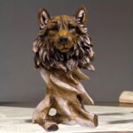 Handcrafted Wolf Sculpture with Premium Finish – Modern Animal Sculpture for Home Decor | Lume Art Gallery
