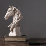 GALLOPING MAJESTY RESIN HORSE STATUE WHITE