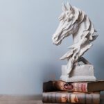 GALLOPING MAJESTY RESIN HORSE STATUE WHITE
