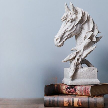 GALLOPING MAJESTY RESIN HORSE STATUE WHITE