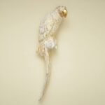 Exotic Parrot Wall Art — premium bird sculpture with textured feathers and gold beak for modern wall art decor and sculptural wall decor
