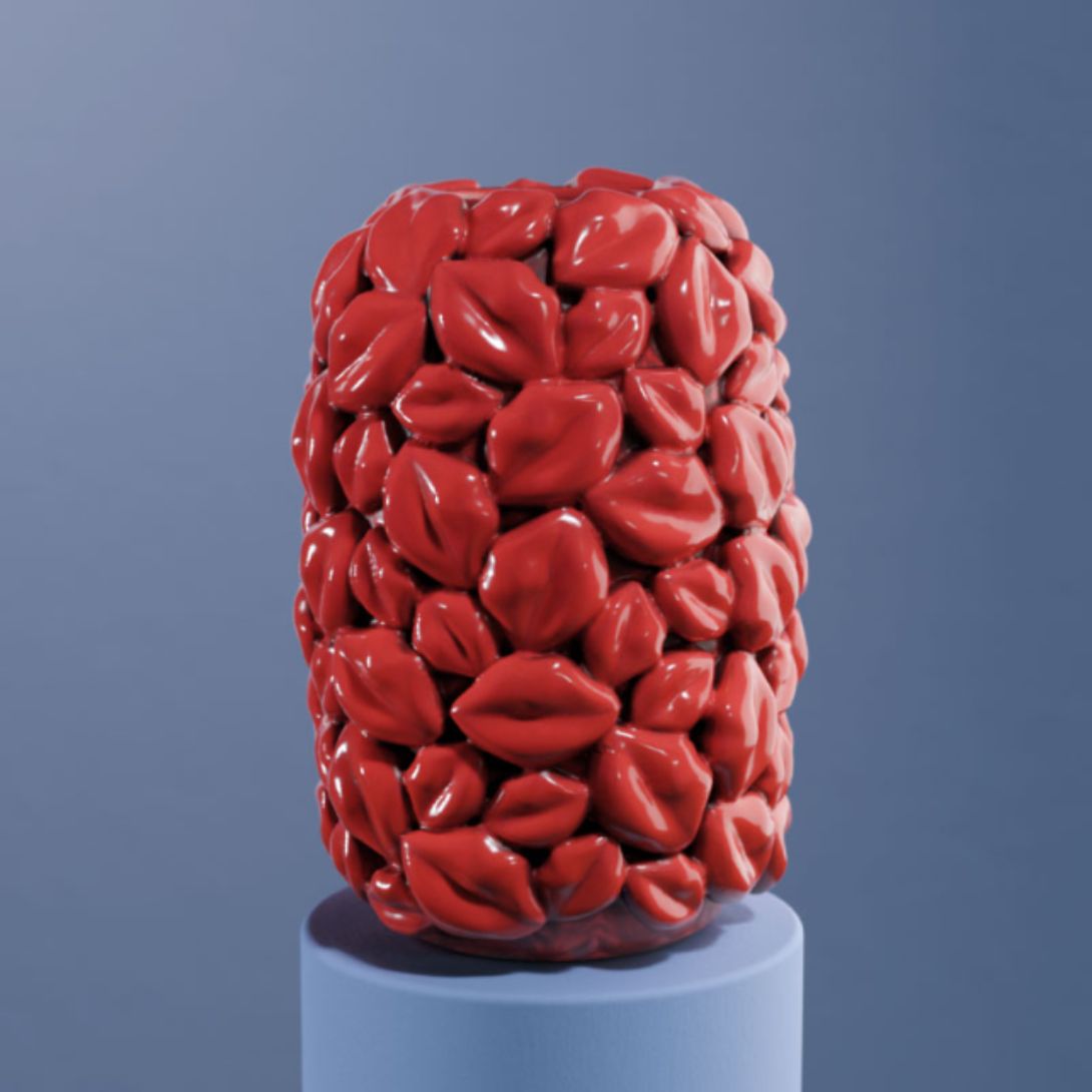 1 VASE LIPS RED