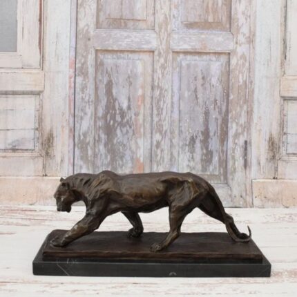Black Panther Art Sculpture – modern animal sculpture for home decor, available as sculptures for sale at Lume Art Gallery