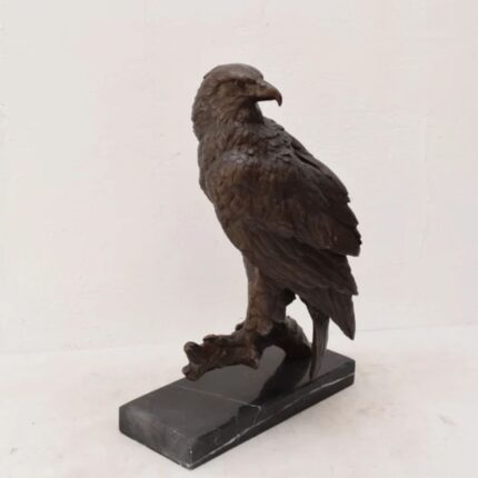 Eagle Bronze Sculpture — detailed bird sculpture with spread wings, 45 cm tall sculpture for home decor