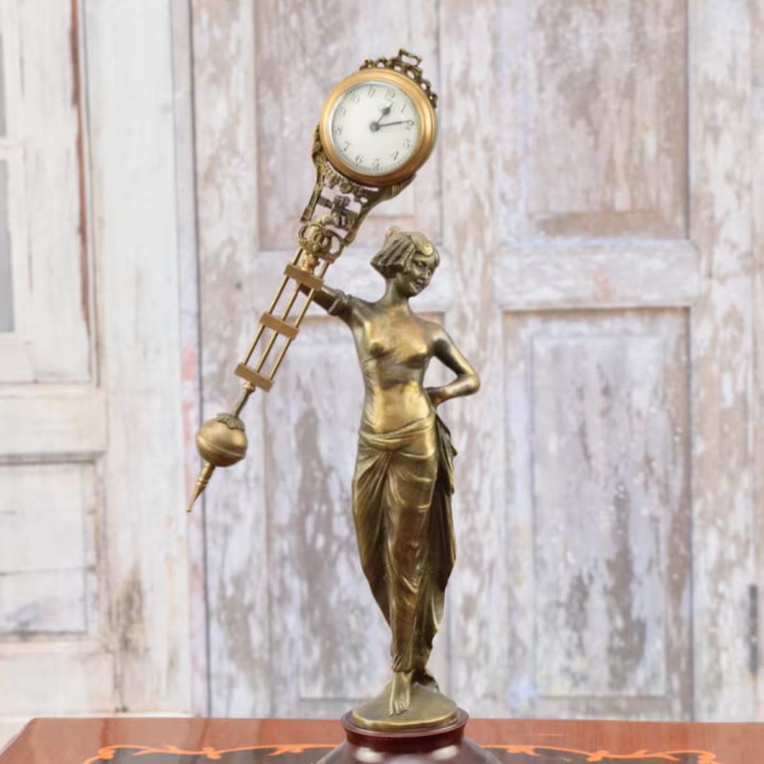 1 AMAZING BRONZE AND METAL CLOCK SCULPTURE