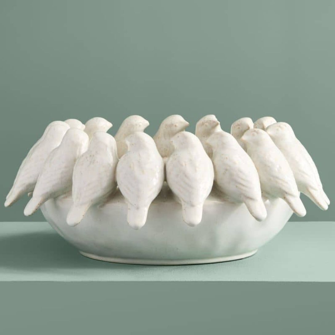 1 BOWL WITH BIRDS WHITE