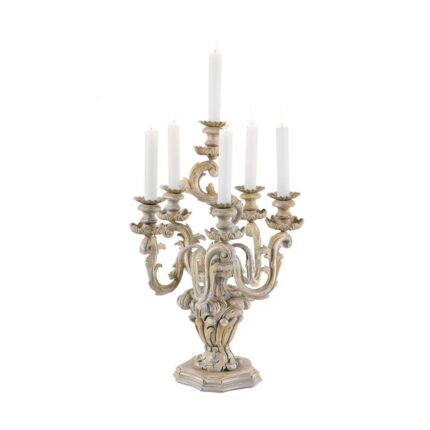 VINTAGE STYLE WOOD CANDELABRA