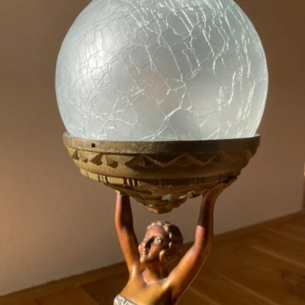 FRENCH ART DECO LADY LAMP BY ENRIQUE MOLINS BALLESTE