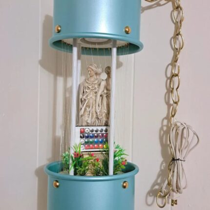 HANDMADE OIL RAIN LAMP WITH GREEK THREE GRACES STATUE