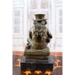 STEAMPUNK MONKEY READING BOOK STATUE