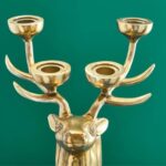 CANDLESTICK DEER GOLD ALUMINUM