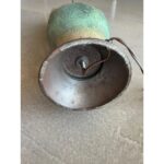 CERAMIC SCULPTURE LAMP GERMAN VOLCANIC GLAZE VERDIGRIS