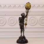 AMAZING BRONZE AND METAL CLOCK SCULPTURE