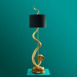 Floor Lamp Snake Cobra Kaara Gold-Black
