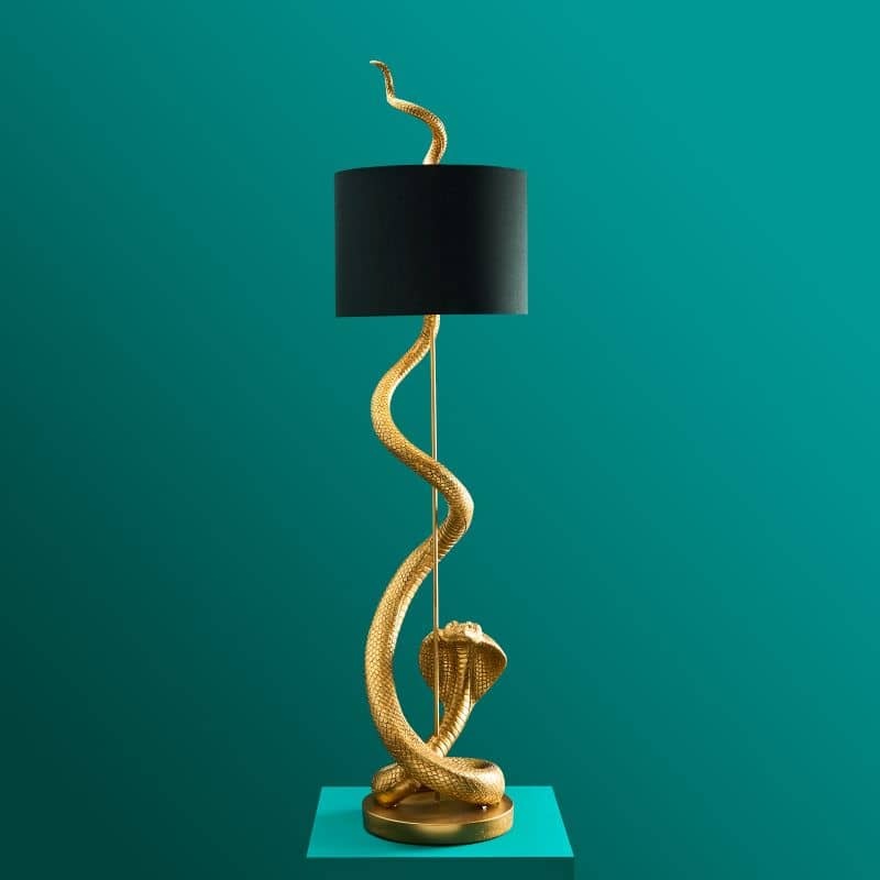 Floor Lamp Snake Cobra Kaara Gold-Black