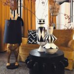 Floor Lamp Rabbit Hiding Rabbit Gold-Black