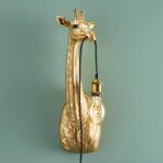 Giraffe Lucie Wall Lamp — sculptural animal lamp with gold decor for walls and E27 socket, decorative wall light for living room or hallway