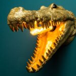 Wall Lamp Crocodile Alberto Aligatore Gold
