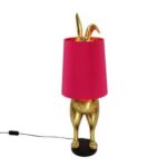Table Lamp Rabbit Hiding Bunny Gold-Magenta