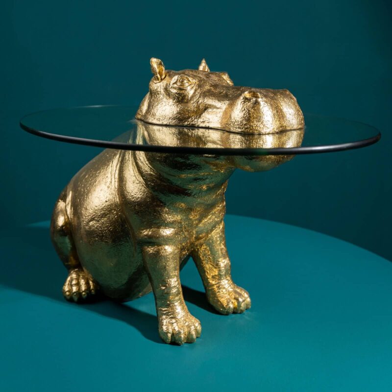 Side Table Hippo Patty Potamus Gold