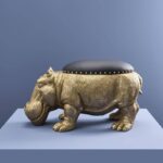 Stool Hippopotamus Patty Potamus Gold
