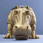 Stool Hippopotamus Patty Potamus Gold