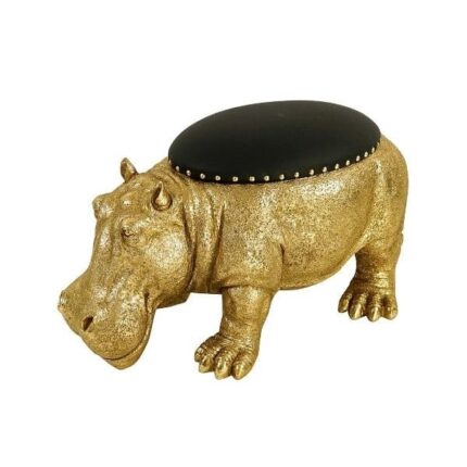 Stool Hippopotamus Patty Potamus Gold