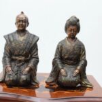 PAIR BRONZE JAPANESSE STATUES
