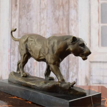 Tiger Bronze Animal Sculpture – premium art sculptures for modern home decor by Lume Art Gallery