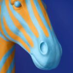 Floor Lamp Zebra Zora Blue-Orange