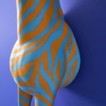 Floor Lamp Zebra Zora Blue-Orange