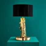 Premium Metal Table Lamp Horse Gold