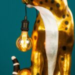 Floor Lamp Leopard Leopold Gold-Black Handpainted