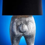 Floor Lamp Rabbit Hiding Silver-Black