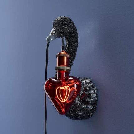 Swan Petra Black Wall Lamp — decorative wall light animal lamp with sculptural swan design | Lume Art Gallery