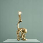 Octopus Gold Lamp — sculptural gold table lamp in polyresin, 28.5 cm, animal lamp and deco art lamp for modern living rooms and entryway decor