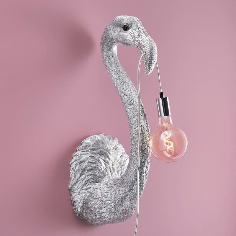 b92 Flamingo Tiffany Wall Lamp Silver