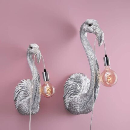 Flamingo Tiffany Wall Lamp Silver