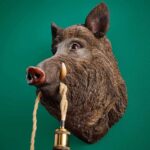 Wall Lamp Wild Boar / Pig Willy Brown